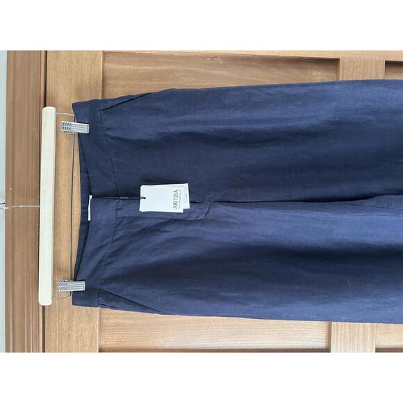 NWT Aritzia The Limitless Linen Wide Leg Pants in Dark Night Navy Women’s size 8 - Picture 2 of 15